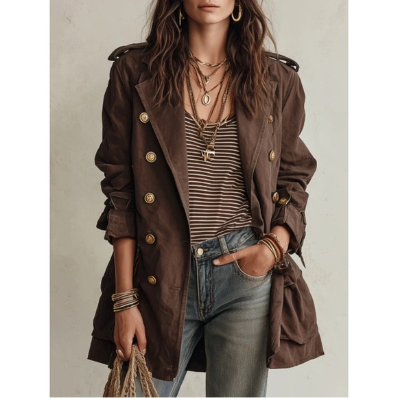 Novarra Jackets & Blazers - Novarra Double-Breasted Belt Trench Coat - Large